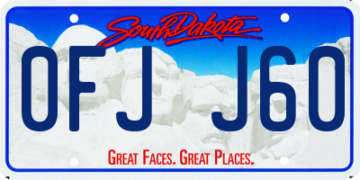 SD license plate 0FJJ60