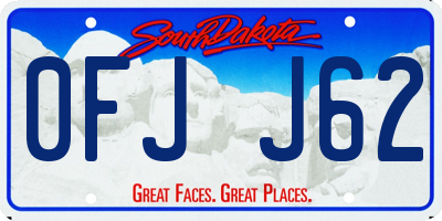 SD license plate 0FJJ62