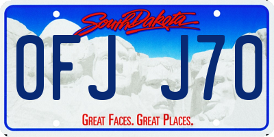 SD license plate 0FJJ70