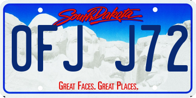 SD license plate 0FJJ72