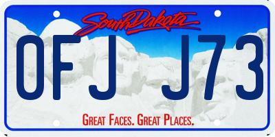 SD license plate 0FJJ73