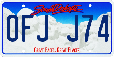 SD license plate 0FJJ74