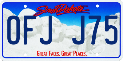 SD license plate 0FJJ75