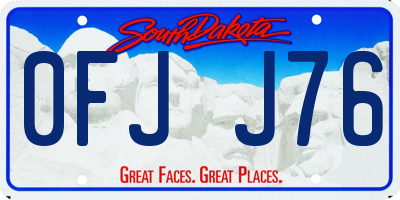 SD license plate 0FJJ76