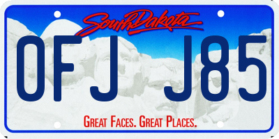 SD license plate 0FJJ85