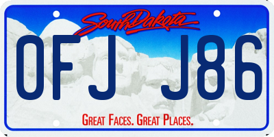 SD license plate 0FJJ86