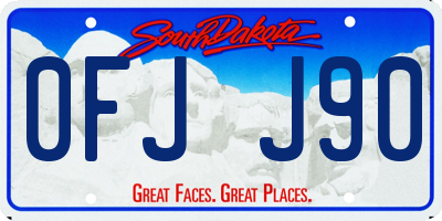 SD license plate 0FJJ90