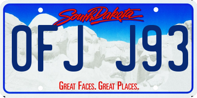 SD license plate 0FJJ93