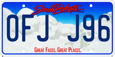 SD license plate 0FJJ96