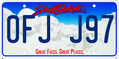 SD license plate 0FJJ97