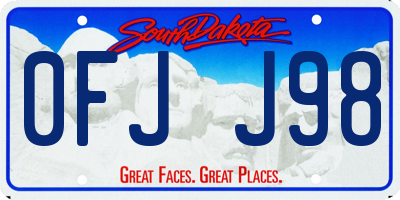SD license plate 0FJJ98