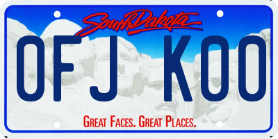 SD license plate 0FJK00