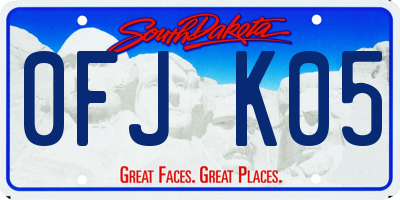 SD license plate 0FJK05