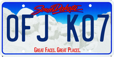 SD license plate 0FJK07