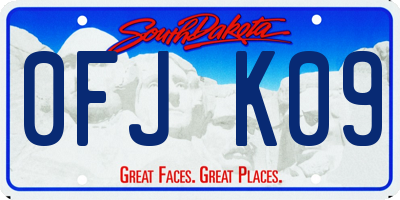SD license plate 0FJK09