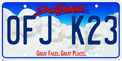 SD license plate 0FJK23