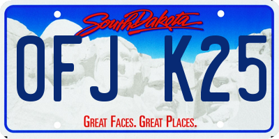 SD license plate 0FJK25