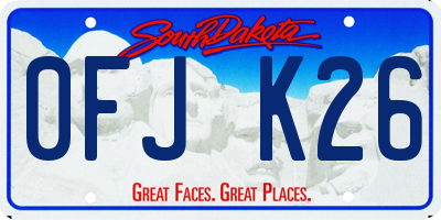 SD license plate 0FJK26