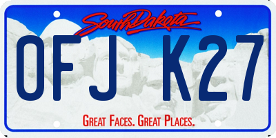 SD license plate 0FJK27