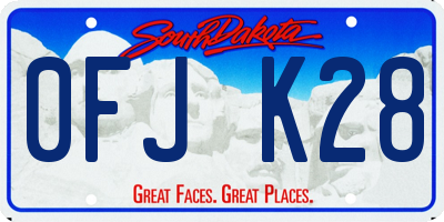 SD license plate 0FJK28