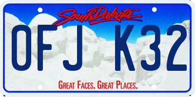 SD license plate 0FJK32