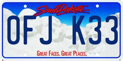 SD license plate 0FJK33