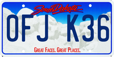 SD license plate 0FJK36