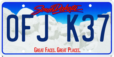 SD license plate 0FJK37