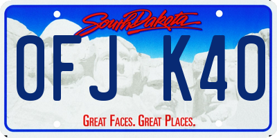 SD license plate 0FJK40