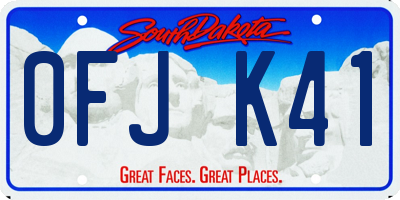 SD license plate 0FJK41