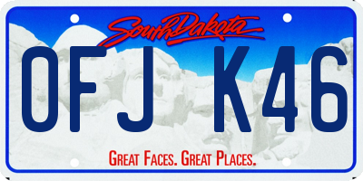 SD license plate 0FJK46