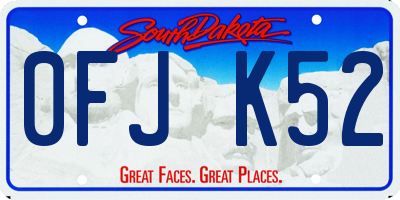 SD license plate 0FJK52
