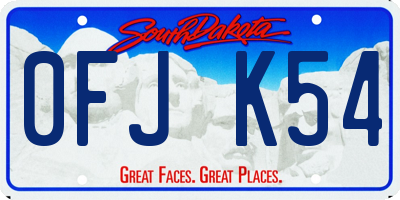 SD license plate 0FJK54