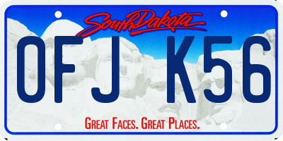 SD license plate 0FJK56