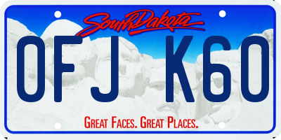 SD license plate 0FJK60