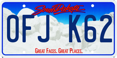 SD license plate 0FJK62