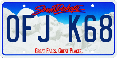 SD license plate 0FJK68