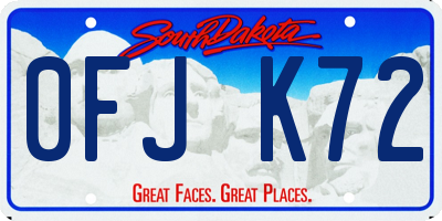 SD license plate 0FJK72