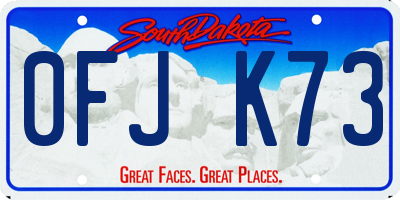 SD license plate 0FJK73