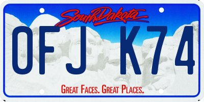 SD license plate 0FJK74