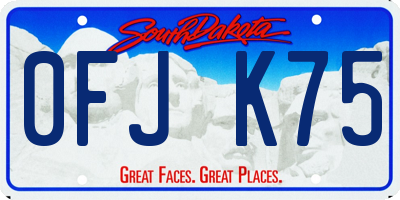 SD license plate 0FJK75