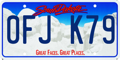SD license plate 0FJK79