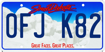 SD license plate 0FJK82