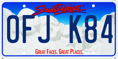 SD license plate 0FJK84