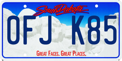 SD license plate 0FJK85