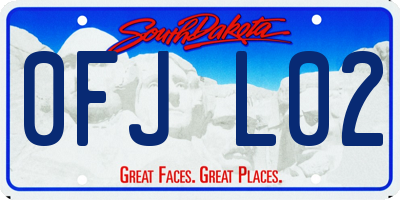 SD license plate 0FJL02