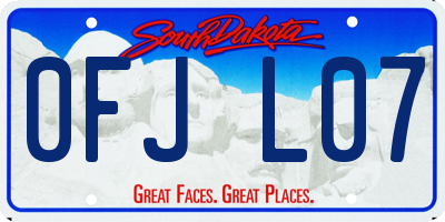 SD license plate 0FJL07