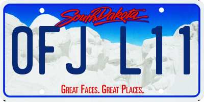 SD license plate 0FJL11