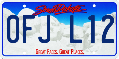 SD license plate 0FJL12