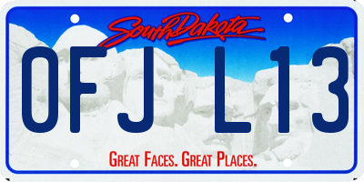 SD license plate 0FJL13